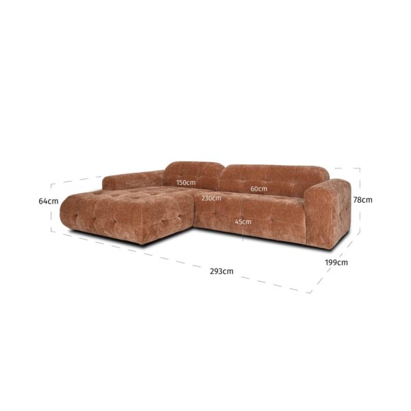 Sofa Paloma customized lounge left + 2-seater