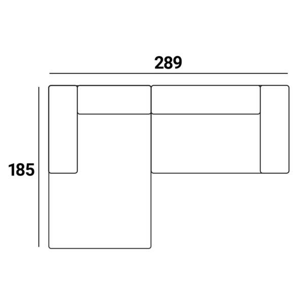 Sofa Paloma customized lounge left + 2-seater
