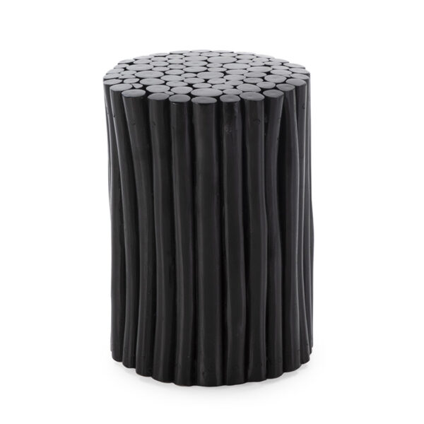 Taburete 30x30x40 Madera de Teca Negro