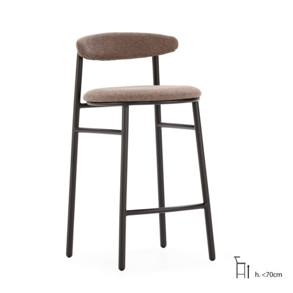 Taburete 47x44x94 Metal/Tela -- Negro/Beige