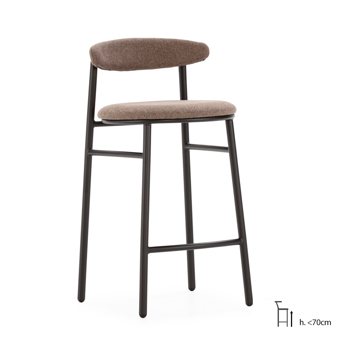 Taburete 47x44x94 Metal/Tela -- Negro/Beige