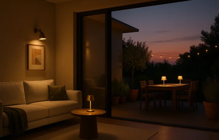 iluminación sin cable y por capas: transforma salón y terraza