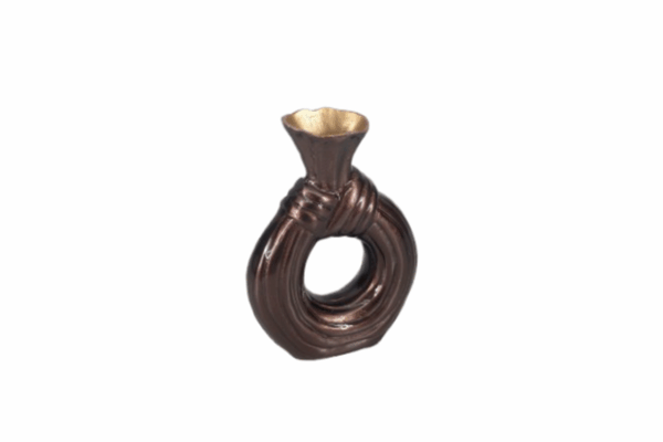 Vase Suen dark brown small