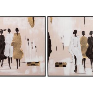 SET 2 CUADROS BOULEVARD MARCO NEGRO 80x4x80 CM