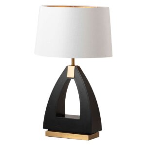 Lámpara Sobremesa Metal Mdf Negro 40x40x67 Cm