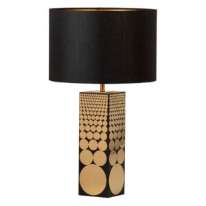 Lampara Sobremesa Metal Mdf Negro 38x38x66 Cm