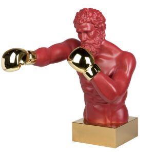 Boxeador Resina Metal Granate 33x56x56 Cm