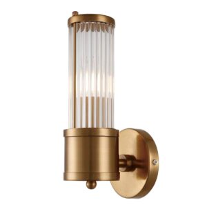 Aplique Pared Cristal Metal Dorado 12x14x30 Cm