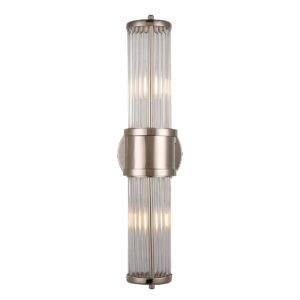 Aplique Pared Cristal Metal Plateado 12x14x45 Cm