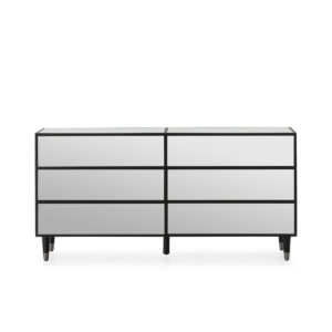 Aparador 160x45x80 Madera Mdf/Espejo -- Negro