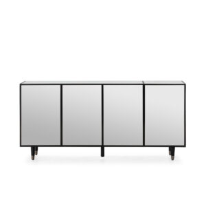 Aparador 180x45x85 Madera Mdf/Espejo -- Negro