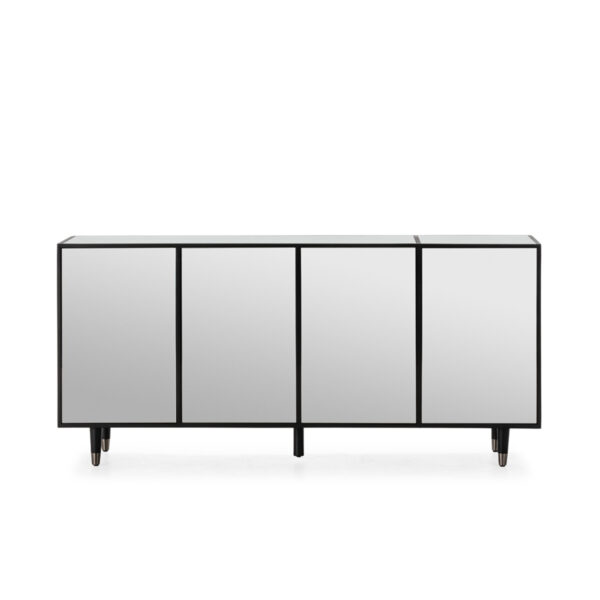 Aparador 180x45x85 Madera Mdf/Espejo -- Negro