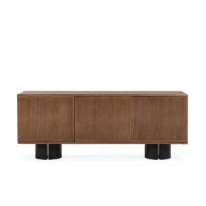 Aparador 200x50x80 Madera de Olmo -- Nogal/Negro