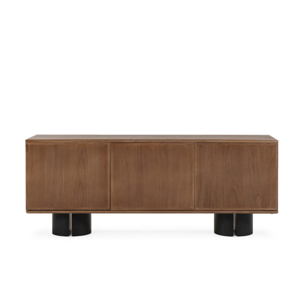 Aparador 200x50x80 Madera de Olmo -- Nogal/Negro