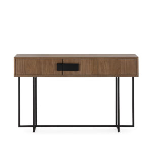 Consola 130x45x80 Madera de Olmo/Hierro -- Nogal/Negro Mate