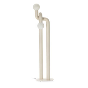 Lámpara de Pié 41x41x152 Cristal/Metal -- Blanco