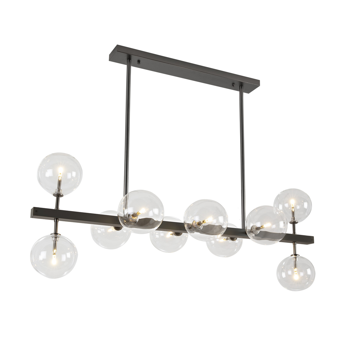 Lámpara de Techo 110x45x86 Cristal/Metal Gris Oscuro Lámpara de Techo 110x45x86 Cristal/Metal Gris Oscuro