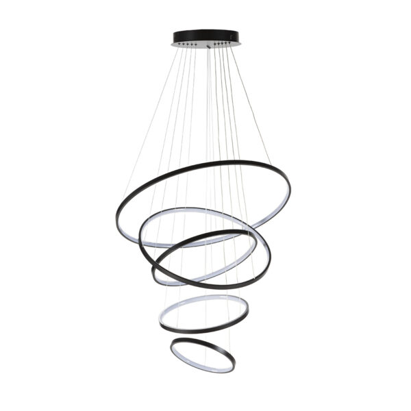LAMPARA DE TECHO  80x80x150 METAL NEGRO MATE