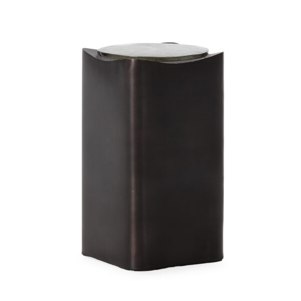 MESA AUXILIAR 27x27x50 METAL BRONZE/CRISTAL