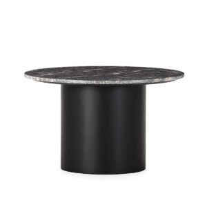 Mesa de Centro 76x76x45 Metal/Granito -- Negro/Marrón