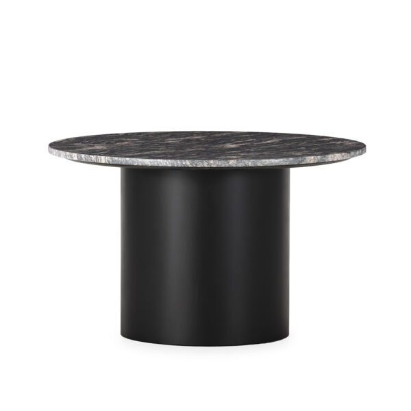 Mesa de Centro 76x76x45 Metal/Granito -- Negro/Marrón