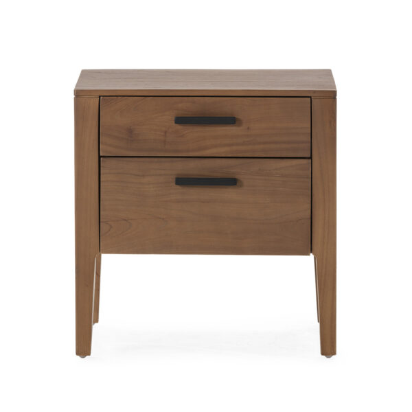 Mesita de Noche 53x46x55 Madera de Cedro/Metal -- Negro/Natural