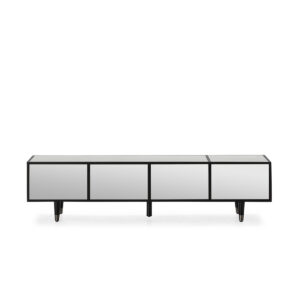 Mueble TV 180x45x45 Madera Mdf/Espejo -- Negro