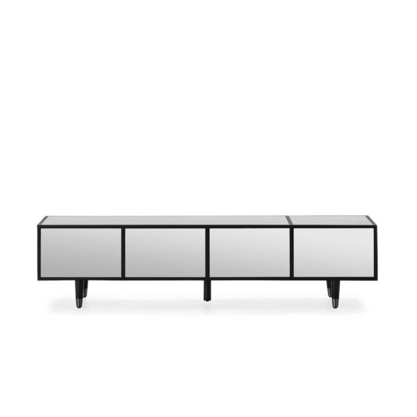 Mueble TV 180x45x45 Madera Mdf/Espejo -- Negro