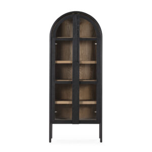 Vitrina 80x45x200 Madera de Fresno -- Negro/Nogal