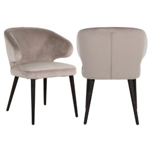 Silla de comedor Indigo terciopelo caqui