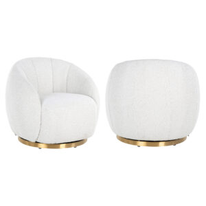 Sillón Jago blanco bouclé giratorio