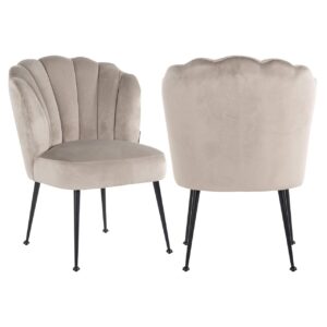 Silla de comedor Pippa terciopelo caqui