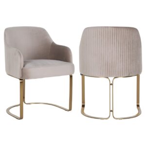 Silla de comedor Hadley terciopelo caqui ignífugo