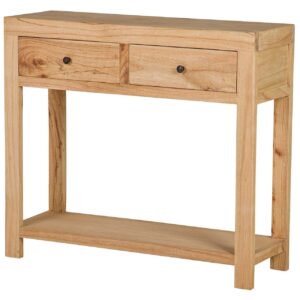 Consola Madera Mindi Natural 2 Cajones 90x30x80 Cm