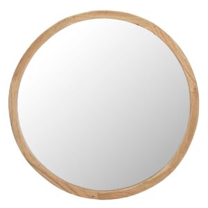 Espejo Redondo Madera Mindi Natural 90x5x90 Cm