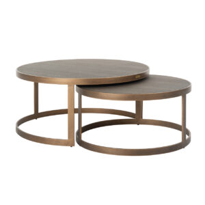Mesa de café Bloomville bronce shagreen (Set de 2)
