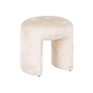 Pouffe & Footstool Fargo chenilla blanca