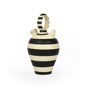 Botijo 18x18x31 Arcilla Blanco Roto/Negro