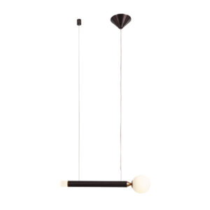 Lámpara de Techo 38x8x8 Aluminio Marrón/Cristal Blanco