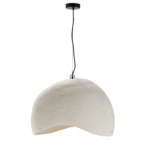 Lámpara de Techo 52x40x35/120 Papel Maché/Metal -- Beige Envejecido/Negro