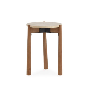 5 Madera de Abedul/Mármol Travertino/Metal -- Natural/Negro