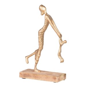 Figura Madre E Hijo Aluminio Mdf 19x8x33 Cm