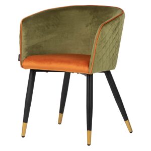Silla Con Tirador Velvet Verde Naranja 55x57x76 Cm