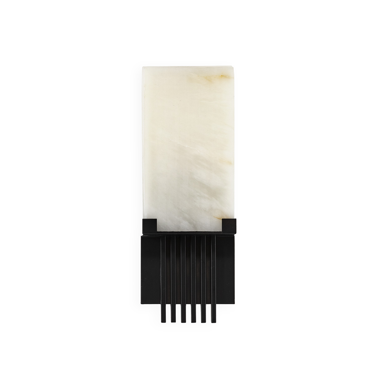 Aplique 10x5x26 Alabastro/Metal -- Natural/Negro