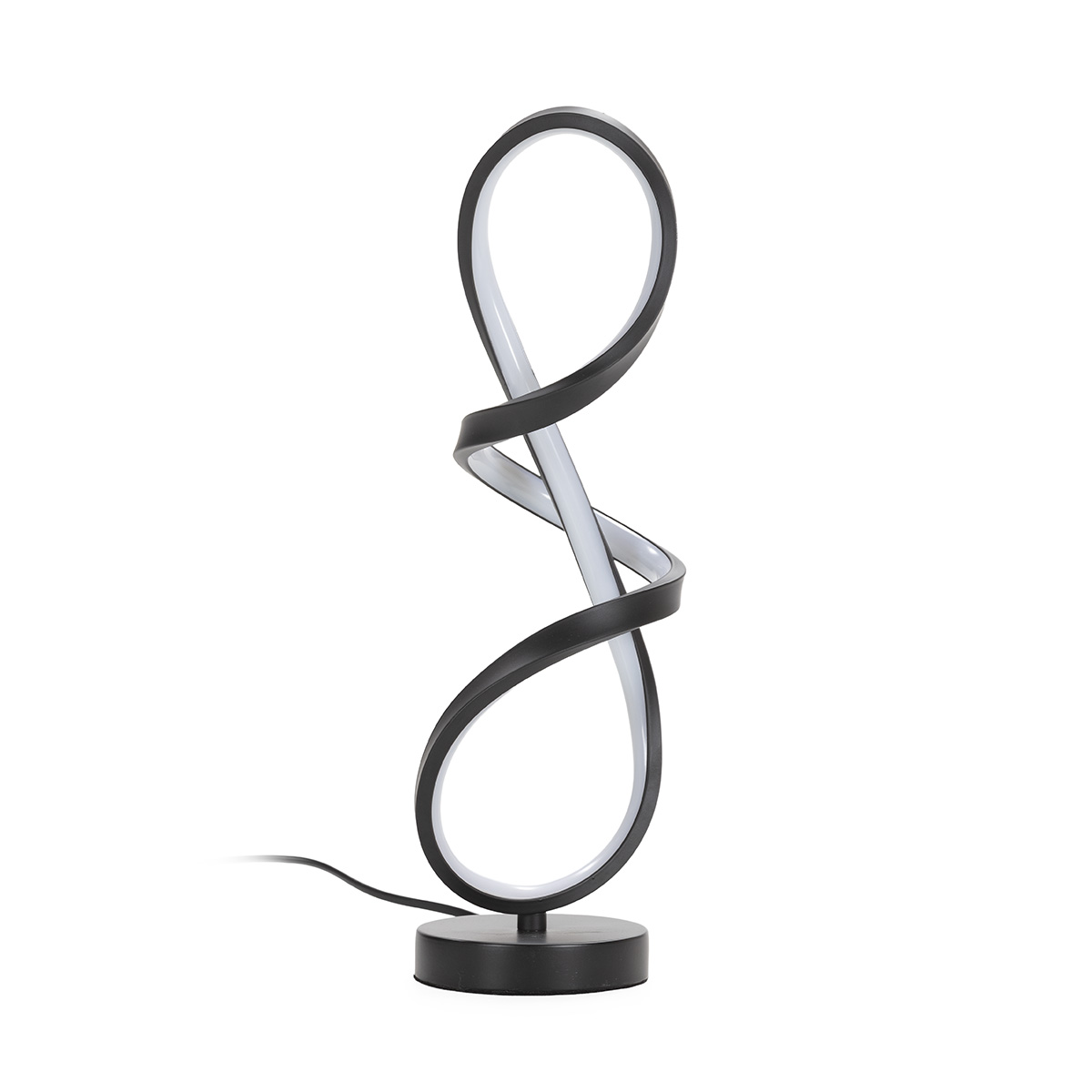 Lámpara de Sobremesa 18x18x36 Metal/Acrilico -- Negro Mate/Translúcido