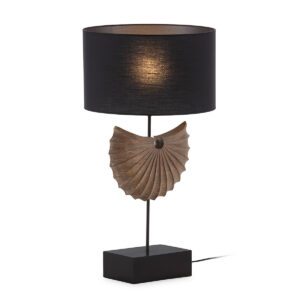 Lámpara de Sobremesa sin pantalla 31x15x50 Metal/Madera de Cedro -- Negro/Natural