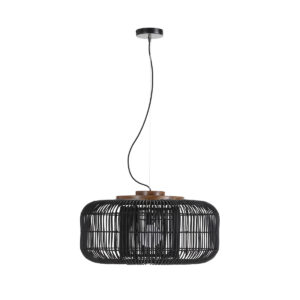 Lámpara de Techo 60x60x30/200 Ratán -- Negro