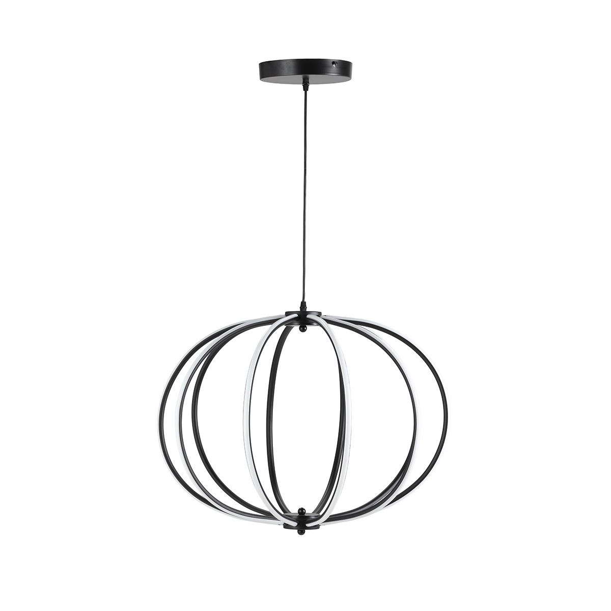 Lámpara de Techo 60x60x60/150 Metal/Acrilico -- Negro/Translúcido