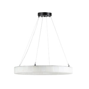 Lámpara de Techo 80x80x Alabastro/Metal -- Natural/Negro