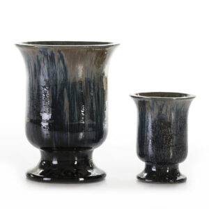 Set/2 Macetero 50x50x64 Gres Azul Rústico